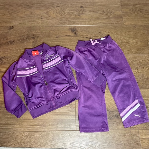 Puma Purple 2 Piece Track Suit Zip Up Classic Y2K Style Infant Girl Size 24M - Picture 1 of 5